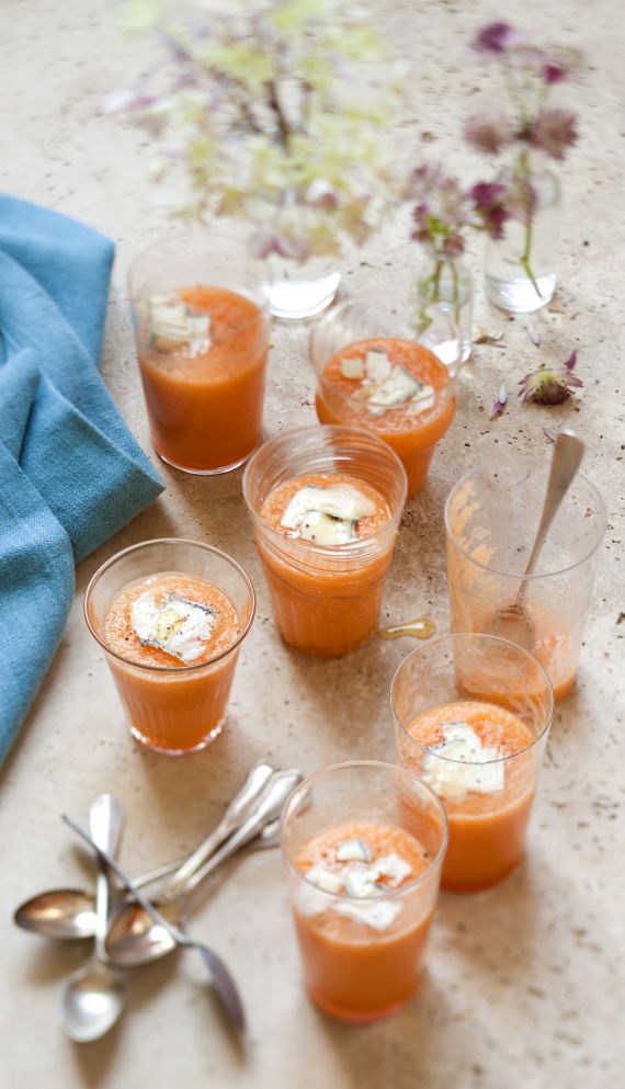 Soupe de melon au chèvre frais