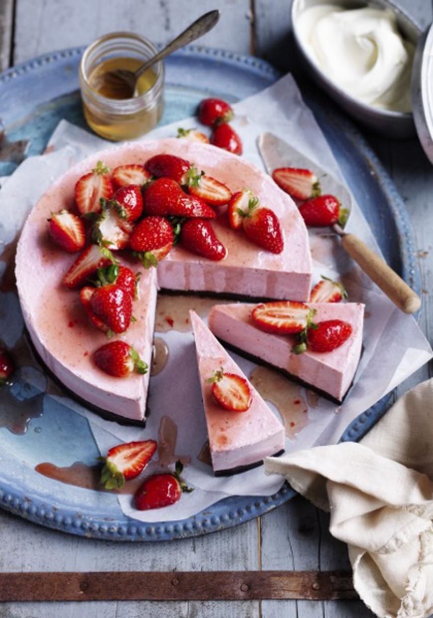 Cheesecake aux fraises et fruits de la passion