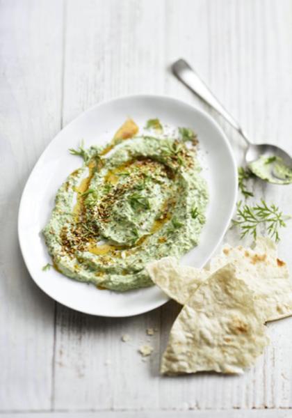 Houmous d&#039;épinards à la ricotta