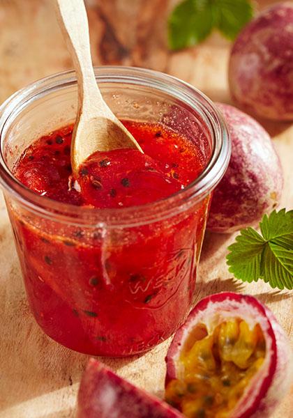 Confiture de fraises aux fruits de la passion