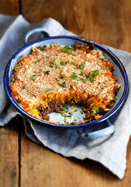 Gratin de potimarron et bœuf haché