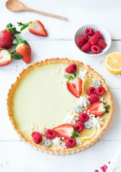 Tarte au citron et fruits rouges