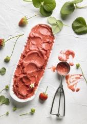 Glace minute fraises et crème de coco