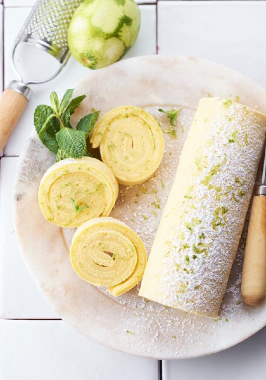 Gâteau roulé crémeux façon mojito