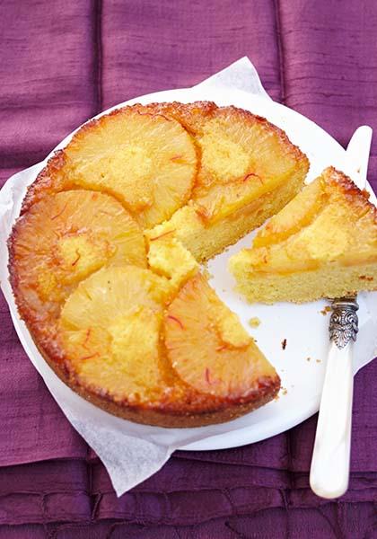 Gâteau renversé ananas safran