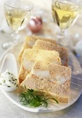 Terrine de saumon à la langouste et chantilly à la ciboulette