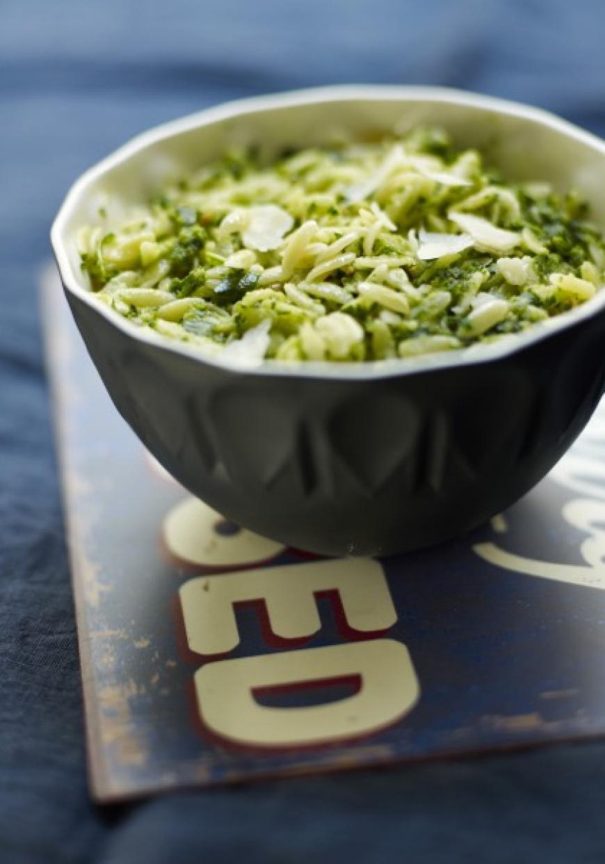 Pâtes riso au pesto de roquette