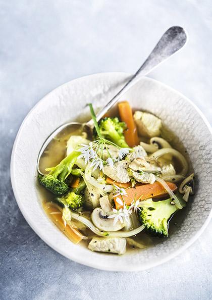 Bouillon express de dinde aux légumes