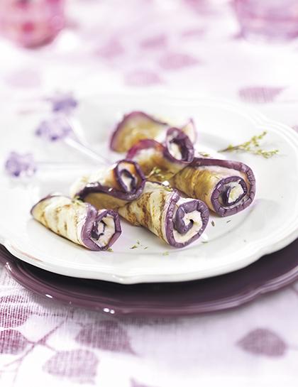 Rouleaux d&#039;aubergines au fromage frais