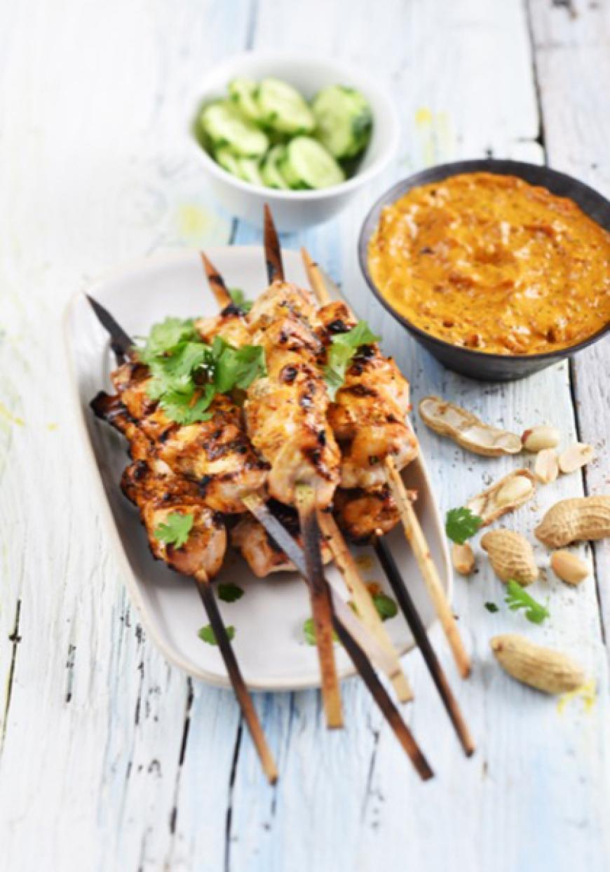 Brochettes de poulet sauce satay