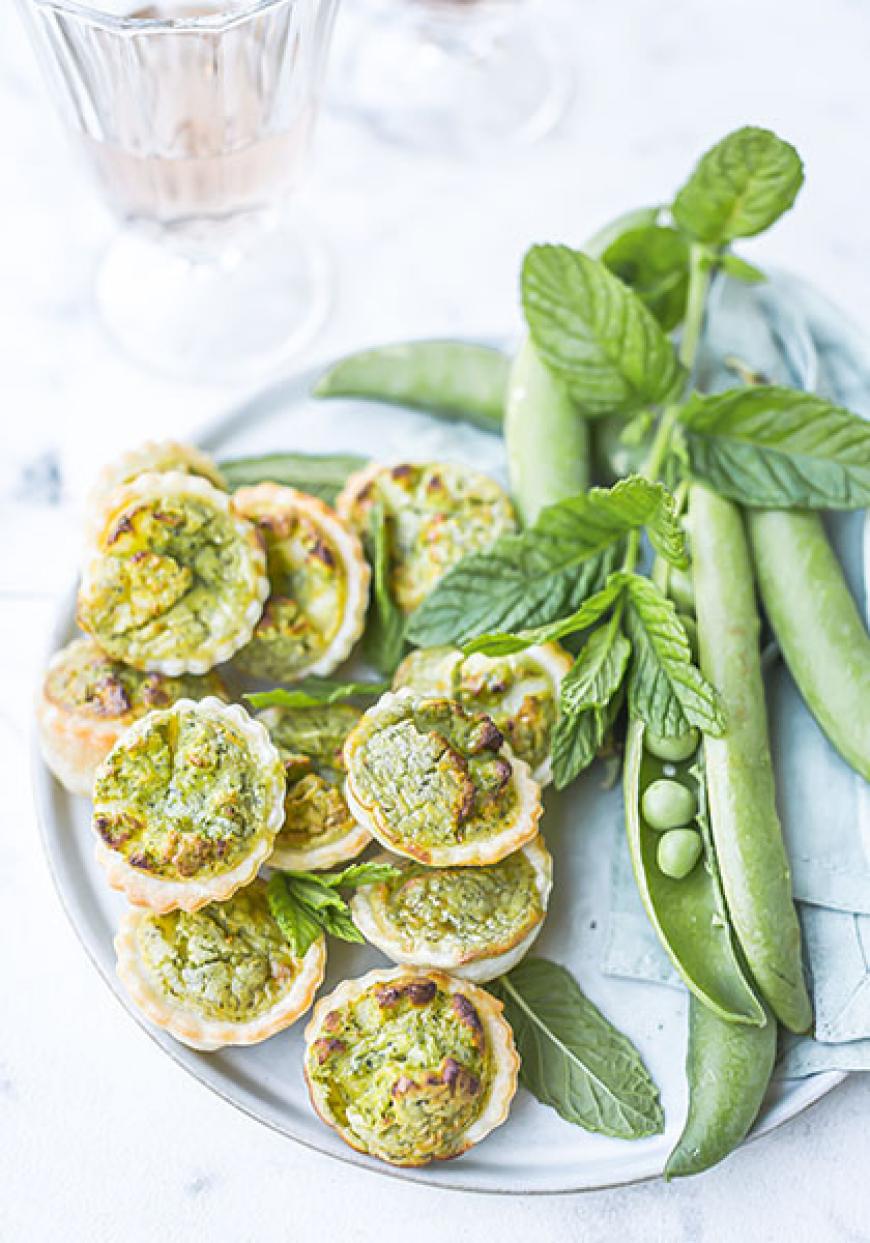 Mini quiches petits pois et menthe