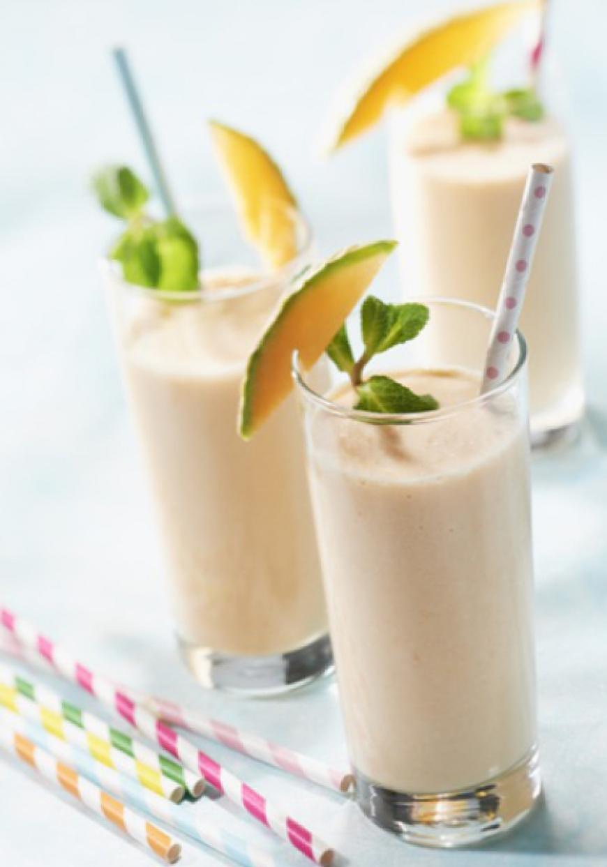 Milk-shake de melon et glace au yaourt