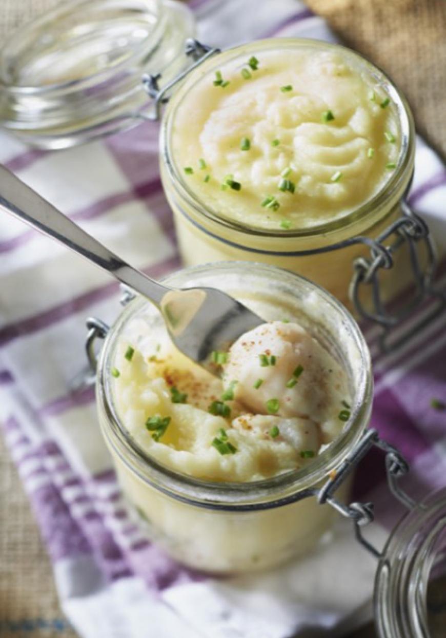 Parmentier de pommes de terre au cabillaud et au lait ribot