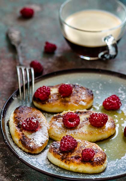 Pancakes aux framboises