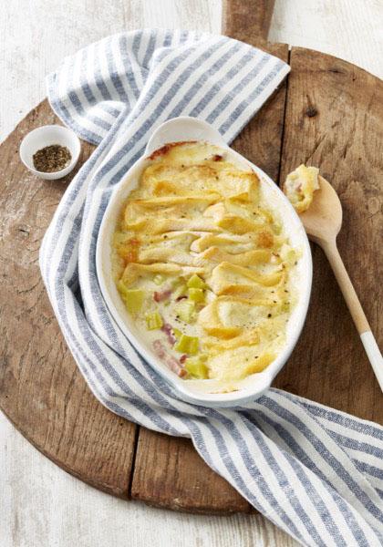 Gratin de poireaux façon tartiflette