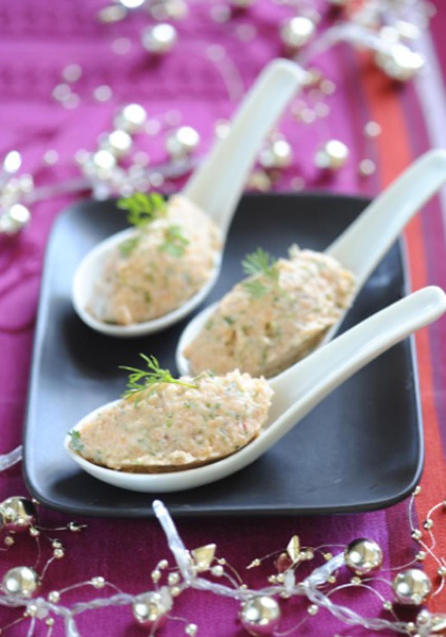 Cuillères gourmandes de saumon à la mangue