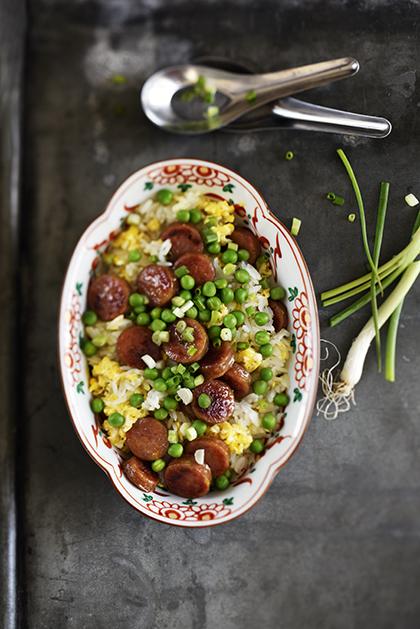 Riz cantonnais à la saucisse et à la citronnelle