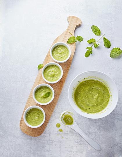 Velouté de courgettes à la menthe