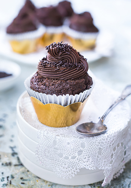 Cupcake et sa ganache montée tout chocolat