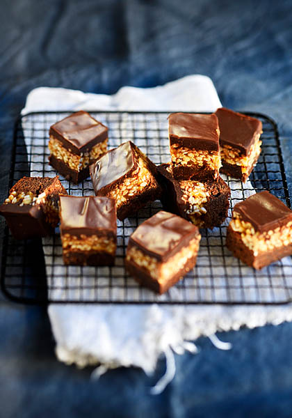 Brownies de riz soufflé au caramel