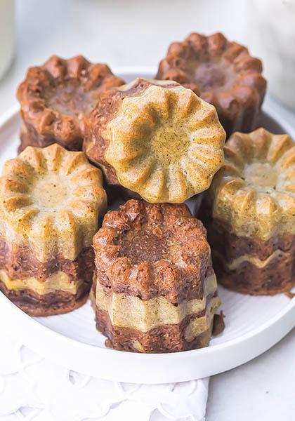 Cannelés marbrés choco-vanille