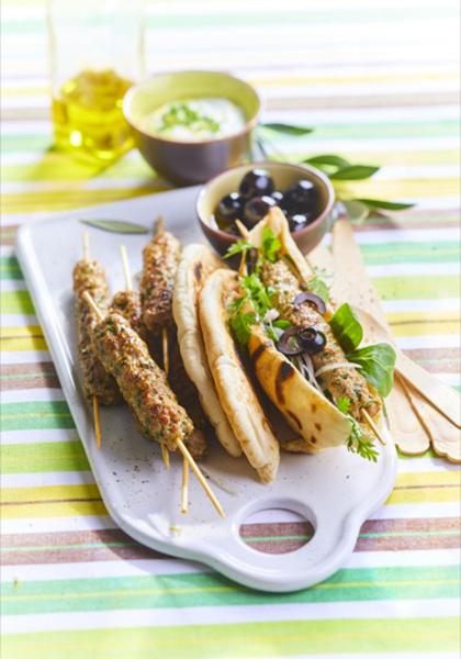 Keftas de veau et pains pita