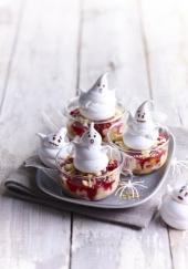 Mini tiramisus aux framboises, meringues fantômes