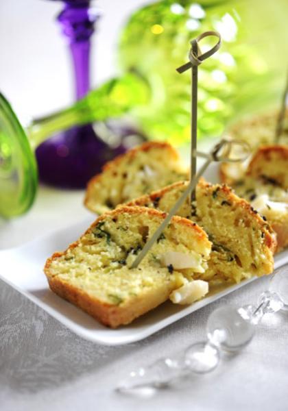 Cake aux pétoncles et aux herbes