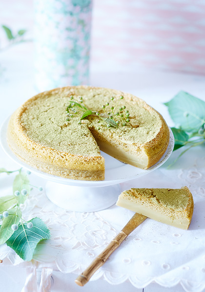 Gâteau magique au thé matcha