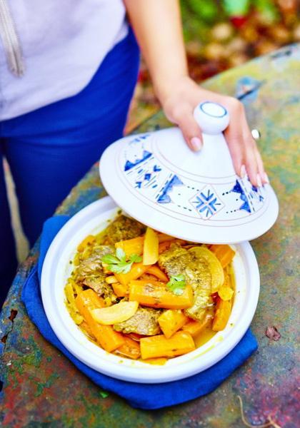 Tajine de boeuf aux carottes et citron confit