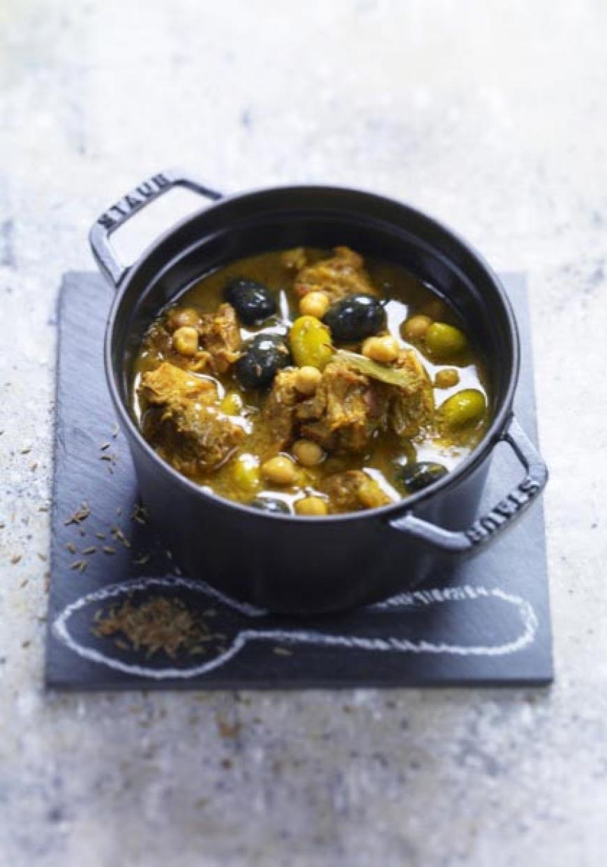 Tajine de veau aux olives et cumin