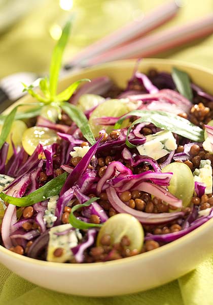 Salade de lentilles au bleu d’Auvergne