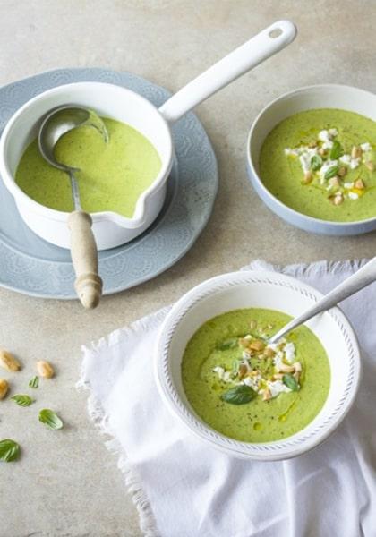 Velouté de courgette au chèvre frais