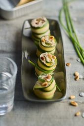 Rouleaux de courgettes à la crème de sardines