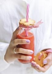 Smoothie aux fraises et sablés