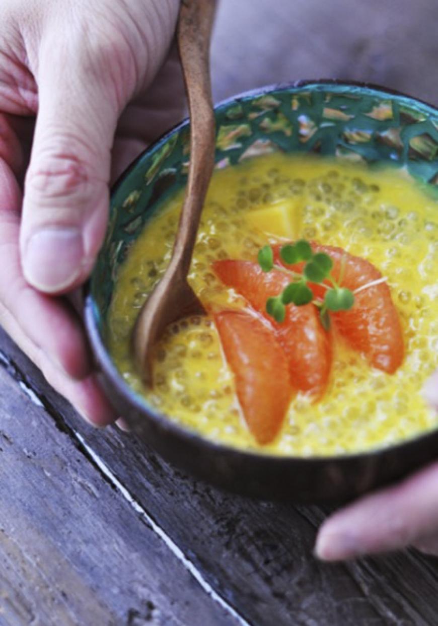 Tapioca à la mangue et au pomélo