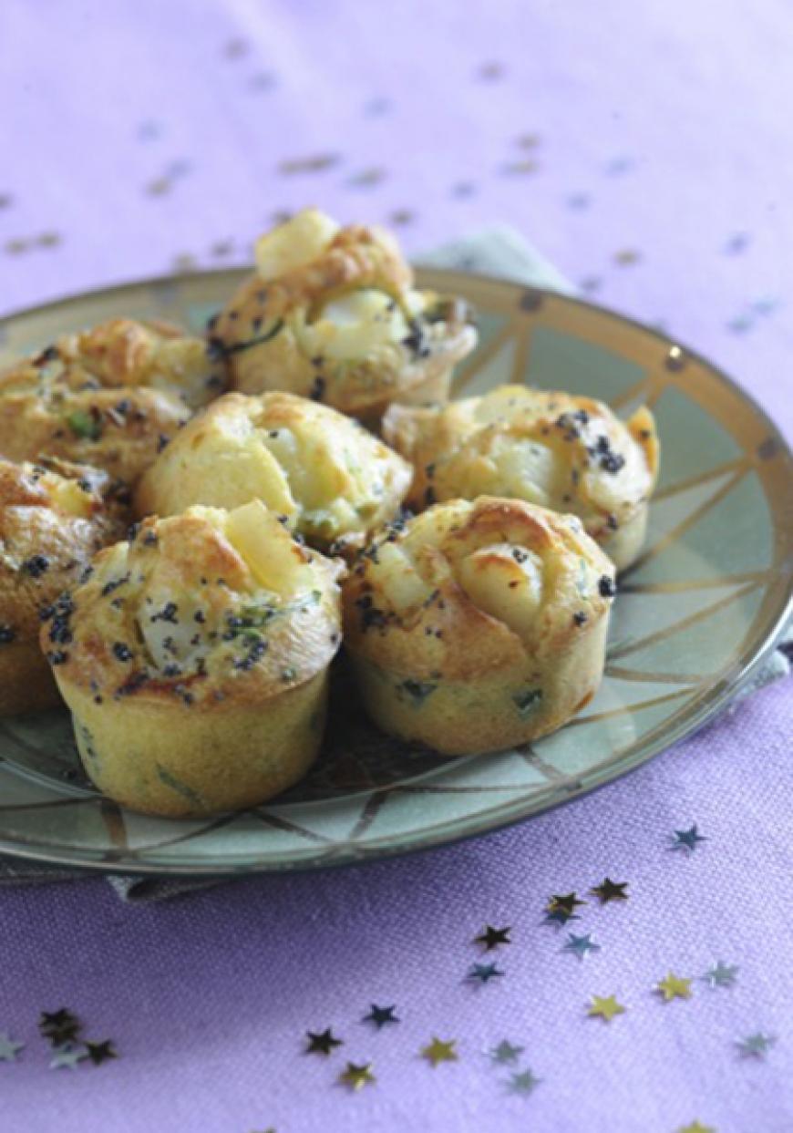 Mini muffins aux pétoncles et aux herbes