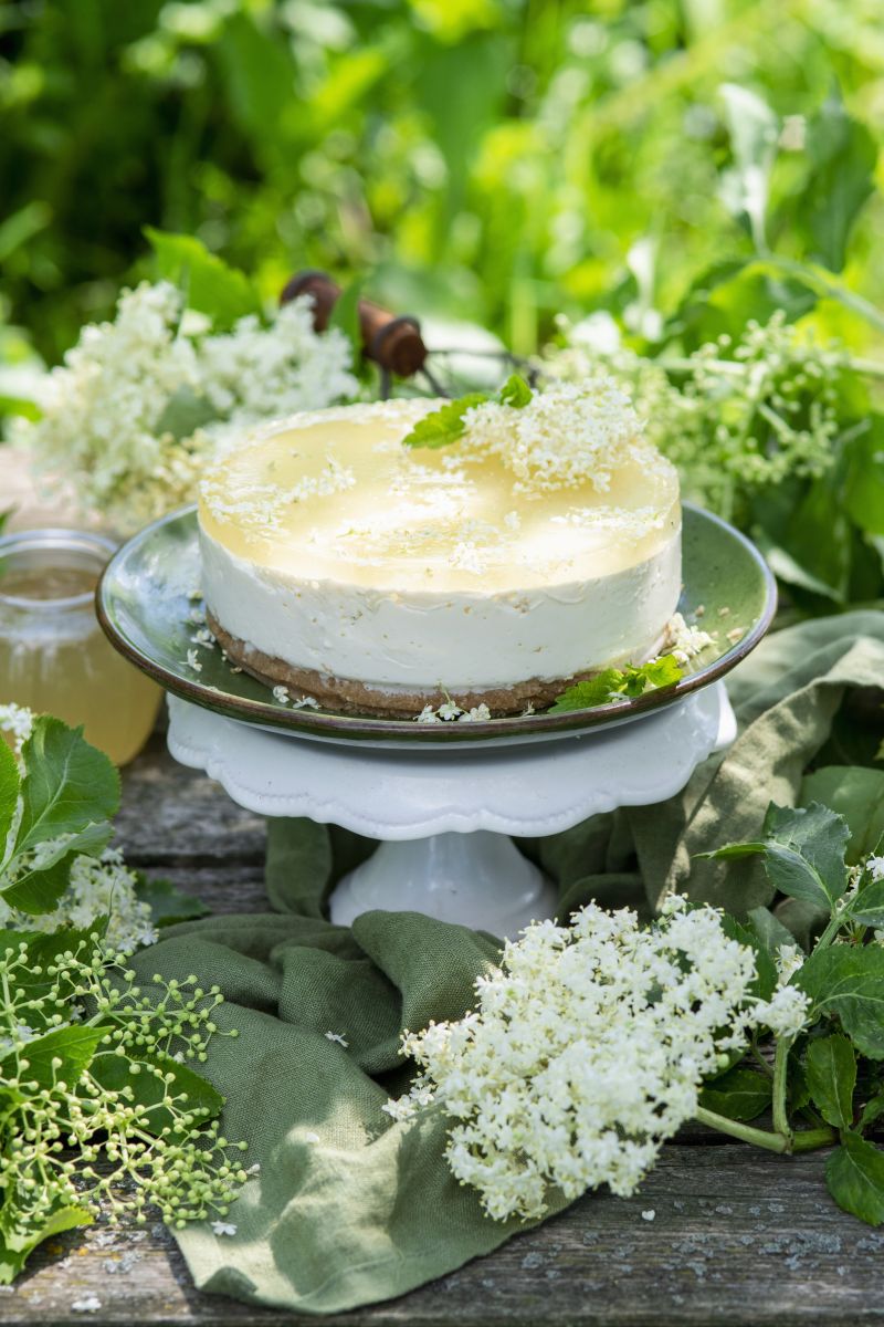 Cheesecake à la gelée de sureau