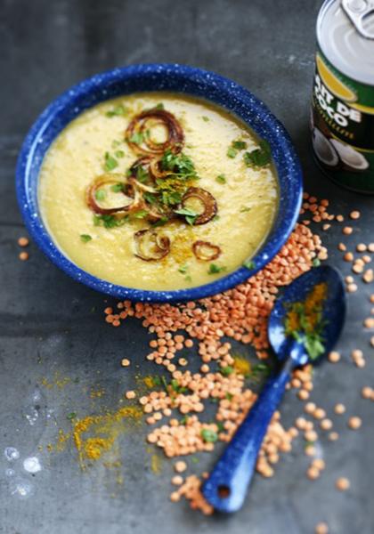 Velouté de lentilles corail au curry