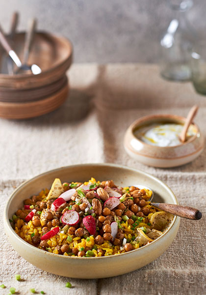 Salade de riz aux pois chiches et radis