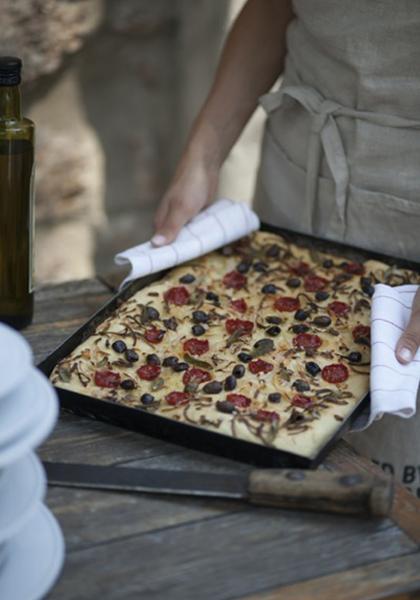 Focaccia olives et chorizo