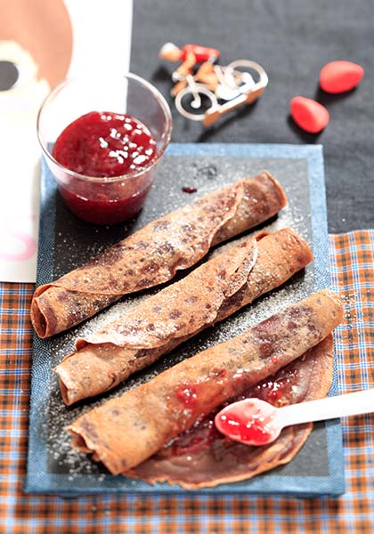 Crêpes chocolat confiture