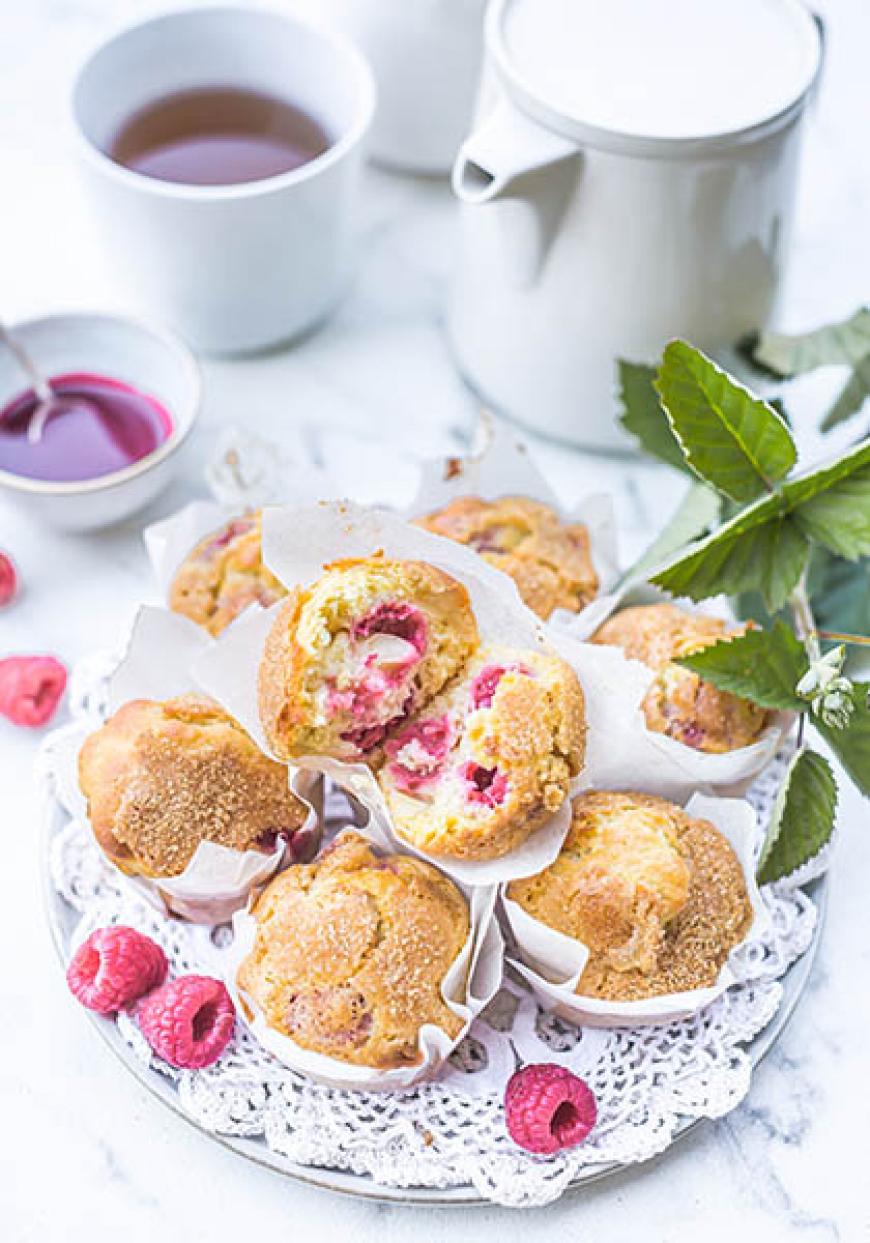 Muffins aux framboises des Monts du Lyonnais