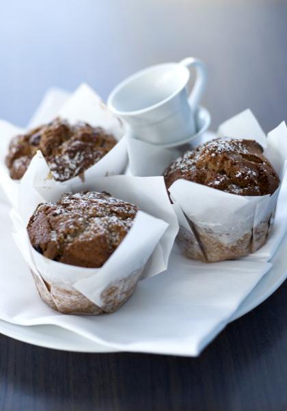 Muffins à la peau de banane et aux raisins secs