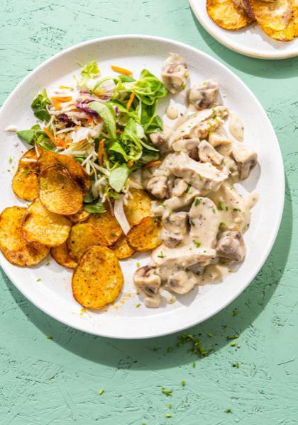 Poulet au champignons et à la crème