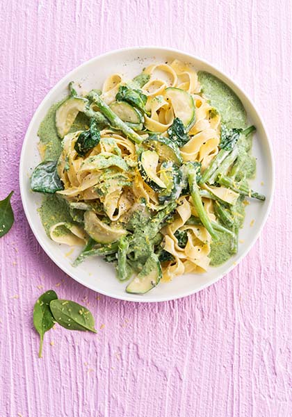 Tagliatelles au vert de printemps