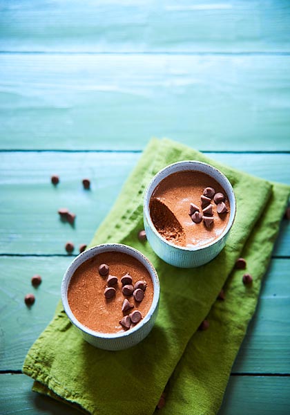 Petites mousses au chocolat et caramel