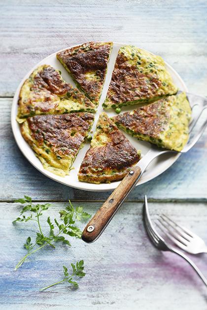 Frittata aux petits pois et au cerfeuil