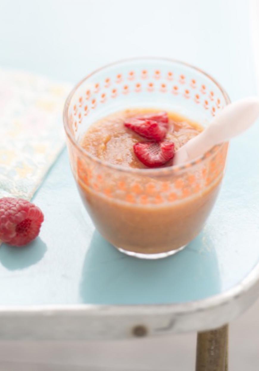 Compote pêches et framboises