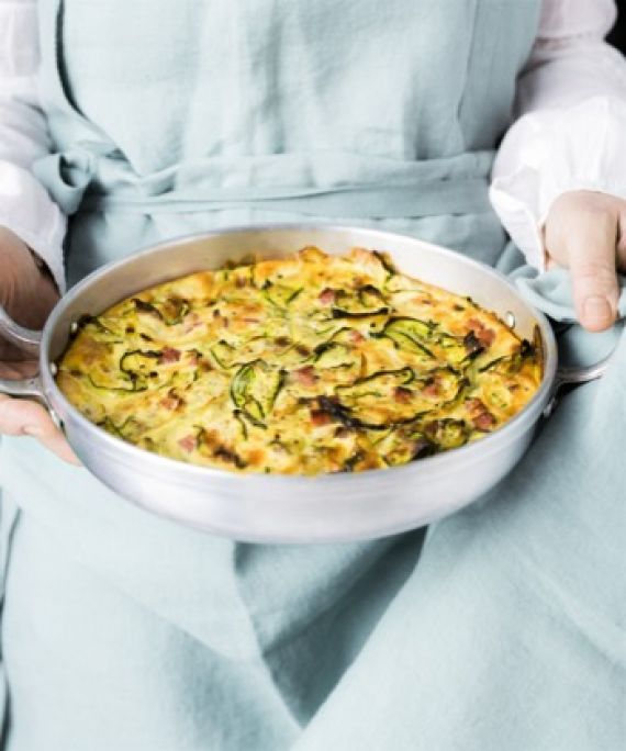 Clafoutis courgettes et lardons